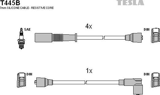 TESLA T445B - Комплект запалителеи кабели vvparts.bg