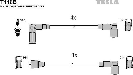 TESLA T446B - Комплект запалителеи кабели vvparts.bg