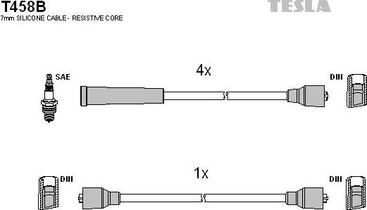 TESLA T458B - Комплект запалителеи кабели vvparts.bg