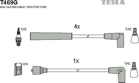 TESLA T469G - Комплект запалителеи кабели vvparts.bg