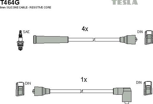 TESLA T464G - Комплект запалителеи кабели vvparts.bg