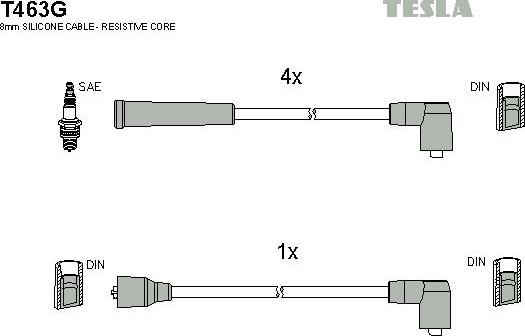 TESLA T463G - Комплект запалителеи кабели vvparts.bg