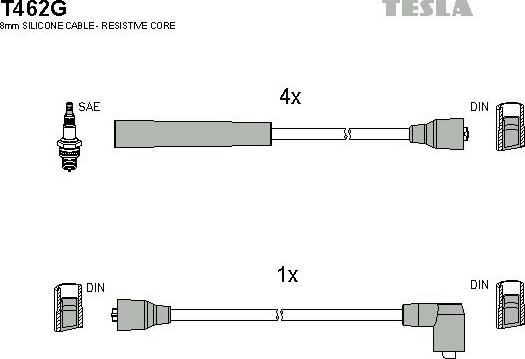 TESLA T462G - Комплект запалителеи кабели vvparts.bg