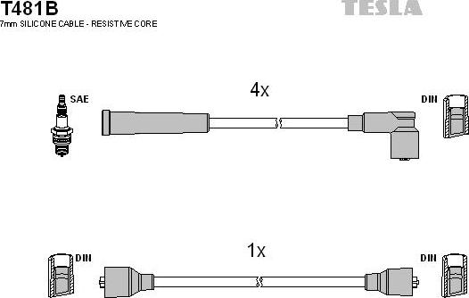 TESLA T481B - Комплект запалителеи кабели vvparts.bg