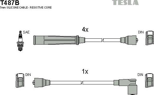 TESLA T487B - Комплект запалителеи кабели vvparts.bg