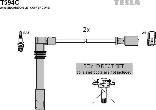 TESLA T594C - Комплект запалителеи кабели vvparts.bg