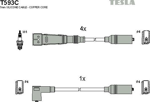 TESLA T593C - Комплект запалителеи кабели vvparts.bg