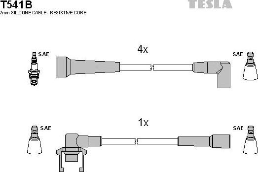 TESLA T541B - Комплект запалителеи кабели vvparts.bg