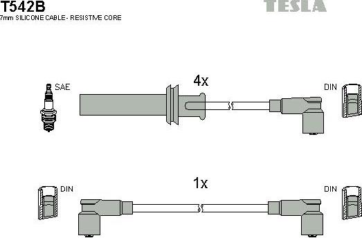 TESLA T542B - Комплект запалителеи кабели vvparts.bg