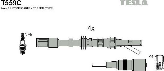 TESLA T559C - Комплект запалителеи кабели vvparts.bg