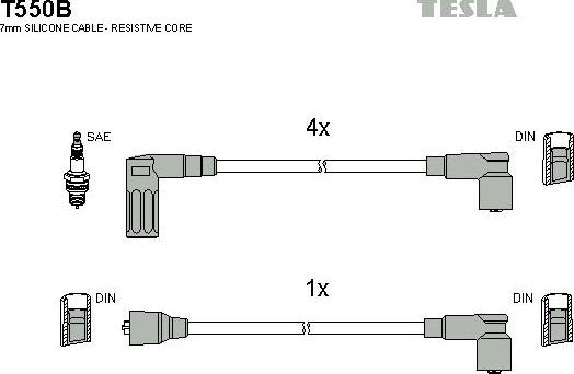 TESLA T550B - Комплект запалителеи кабели vvparts.bg