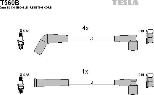 TESLA T560B - Комплект запалителеи кабели vvparts.bg