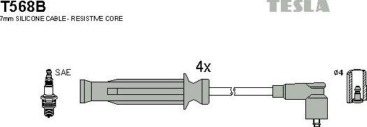 TESLA T568B - Комплект запалителеи кабели vvparts.bg