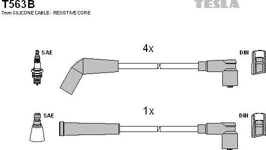 TESLA T563B - Комплект запалителеи кабели vvparts.bg