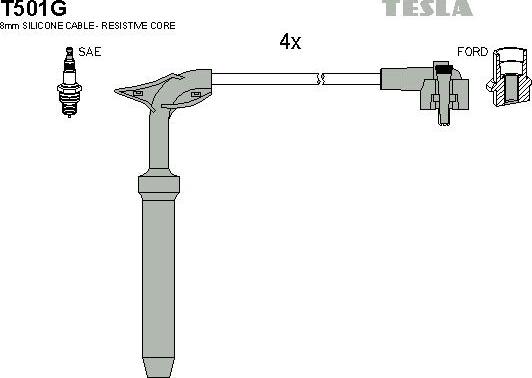 TESLA T501G - Комплект запалителеи кабели vvparts.bg