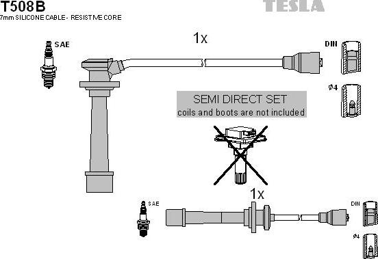 TESLA T508B - Комплект запалителеи кабели vvparts.bg
