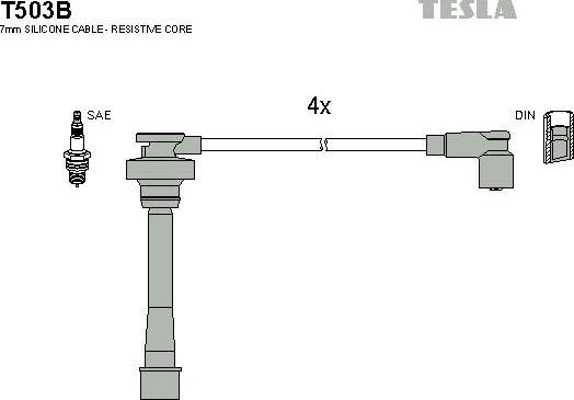 TESLA T503B - Комплект запалителеи кабели vvparts.bg