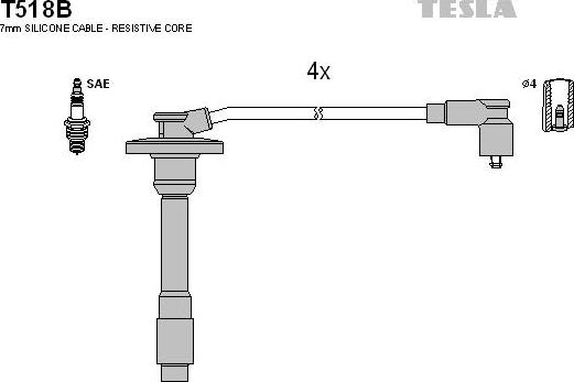 TESLA T518B - Комплект запалителеи кабели vvparts.bg
