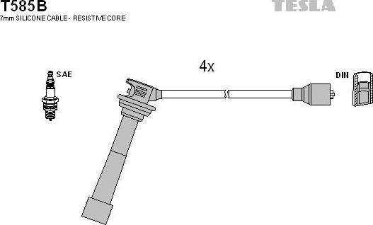 TESLA T585B - Комплект запалителеи кабели vvparts.bg