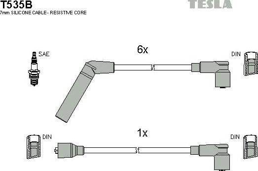 TESLA T535B - Комплект запалителеи кабели vvparts.bg