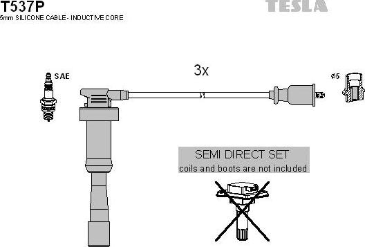 TESLA T537P - Комплект запалителеи кабели vvparts.bg
