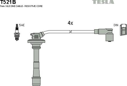 TESLA T521B - Комплект запалителеи кабели vvparts.bg