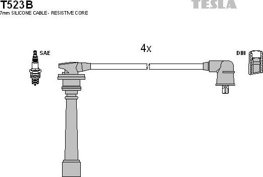 TESLA T523B - Комплект запалителеи кабели vvparts.bg