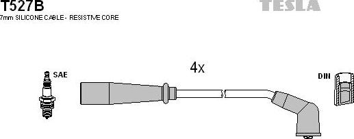 TESLA T527B - Комплект запалителеи кабели vvparts.bg