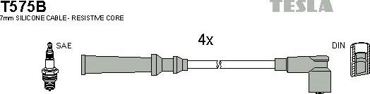TESLA T575B - Комплект запалителеи кабели vvparts.bg