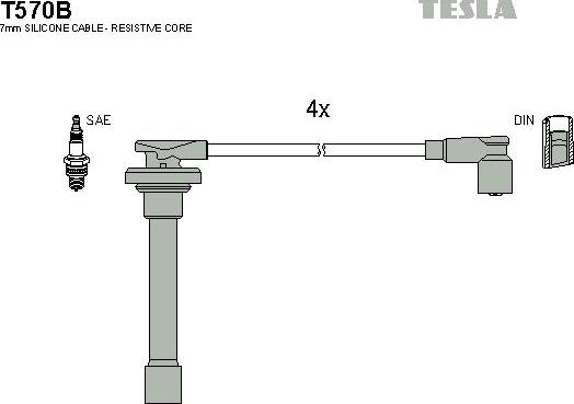 TESLA T570B - Комплект запалителеи кабели vvparts.bg