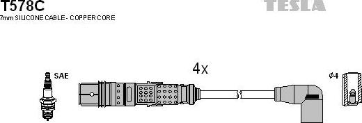 TESLA T578C - Комплект запалителеи кабели vvparts.bg