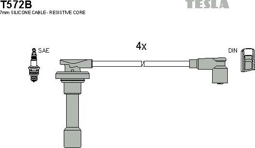 TESLA T572B - Комплект запалителеи кабели vvparts.bg