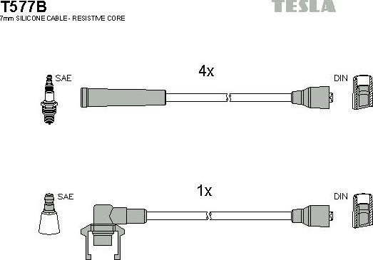 TESLA T577B - Комплект запалителеи кабели vvparts.bg