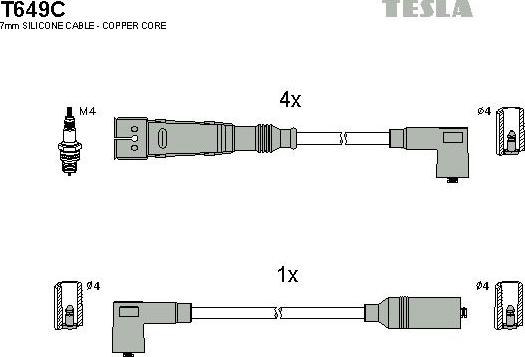 TESLA T649C - Комплект запалителеи кабели vvparts.bg