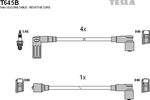 TESLA T645B - Комплект запалителеи кабели vvparts.bg