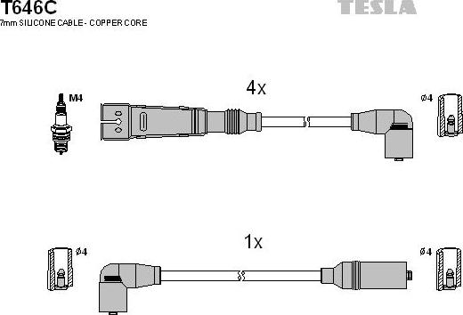 TESLA T646C - Комплект запалителеи кабели vvparts.bg