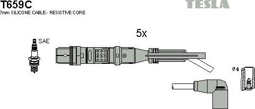 TESLA T659C - Комплект запалителеи кабели vvparts.bg