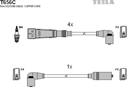 TESLA T656C - Комплект запалителеи кабели vvparts.bg