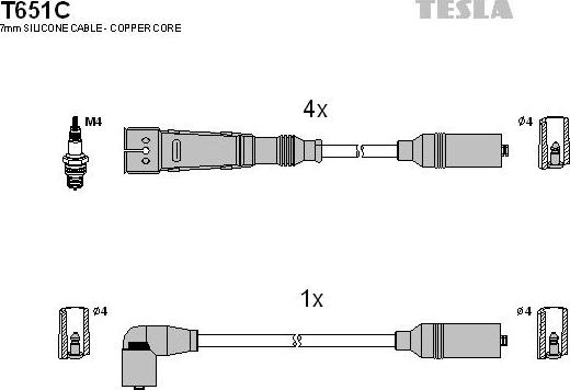 TESLA T651C - Комплект запалителеи кабели vvparts.bg