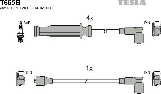 TESLA T665B - Комплект запалителеи кабели vvparts.bg