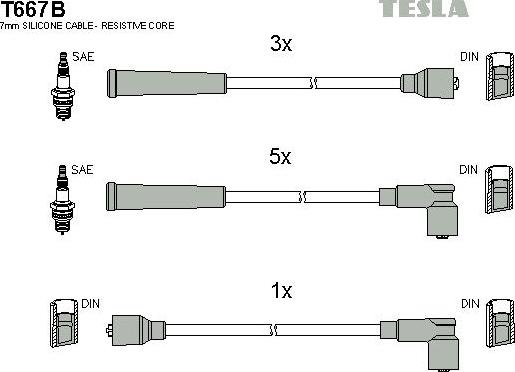 TESLA T667B - Комплект запалителеи кабели vvparts.bg