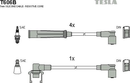 TESLA T606B - Комплект запалителеи кабели vvparts.bg