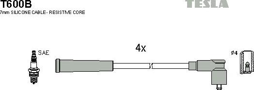 TESLA T600B - Комплект запалителеи кабели vvparts.bg