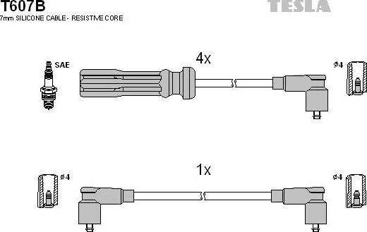 TESLA T607B - Комплект запалителеи кабели vvparts.bg