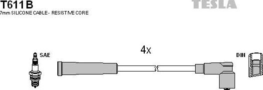 TESLA T611B - Комплект запалителеи кабели vvparts.bg