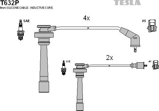 TESLA T632P - Комплект запалителеи кабели vvparts.bg