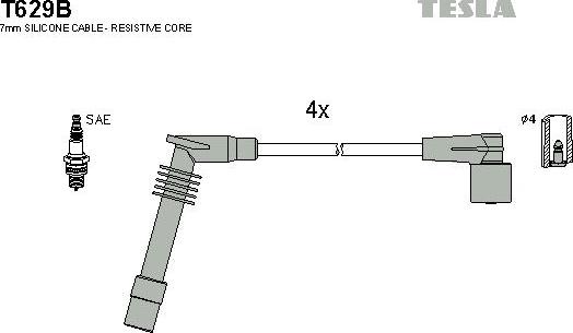TESLA T629B - Комплект запалителеи кабели vvparts.bg