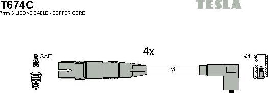 TESLA T674C - Комплект запалителеи кабели vvparts.bg