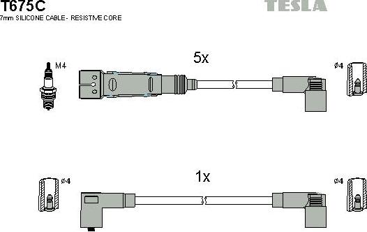 TESLA T675C - Комплект запалителеи кабели vvparts.bg