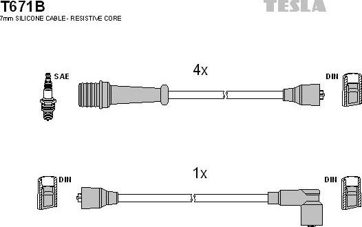 TESLA T671B - Комплект запалителеи кабели vvparts.bg